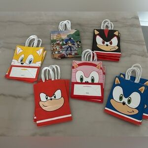 Sonic Themed Party Supplies, favor paper bags Set of 24 - Blue, Red, and Yellow